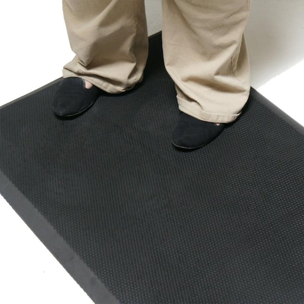 ES Robbins 184543 Feel Good 35 x 60 Black Grease-Proof Anti-Fatigue Floor  Mat - 3/8 Thick