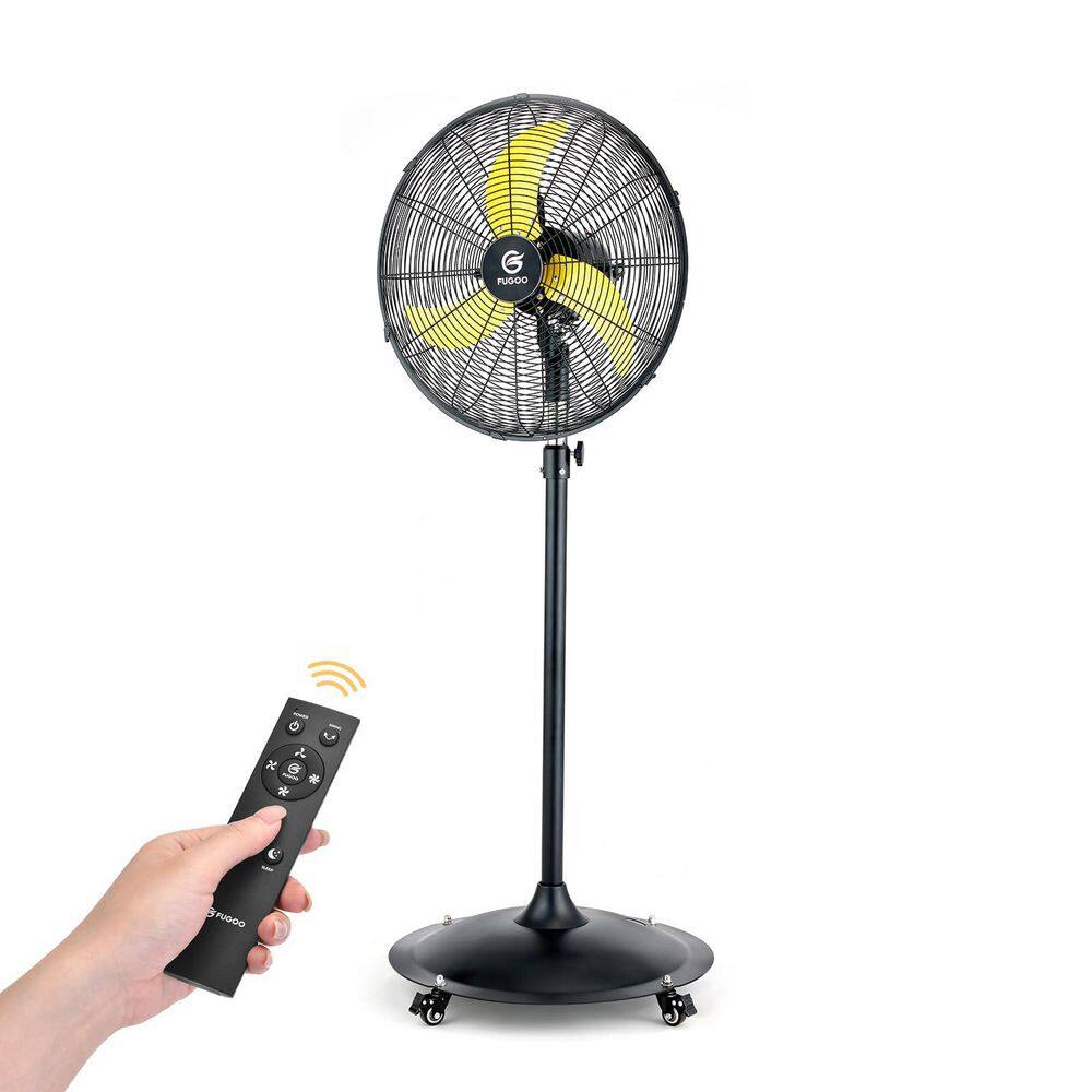 20 in. Oscillating Pedestal Fan in Black with Yellow Blades, All Sealed Brushless DC Motor, Waterproof, Remote price history on PriceWatchPro