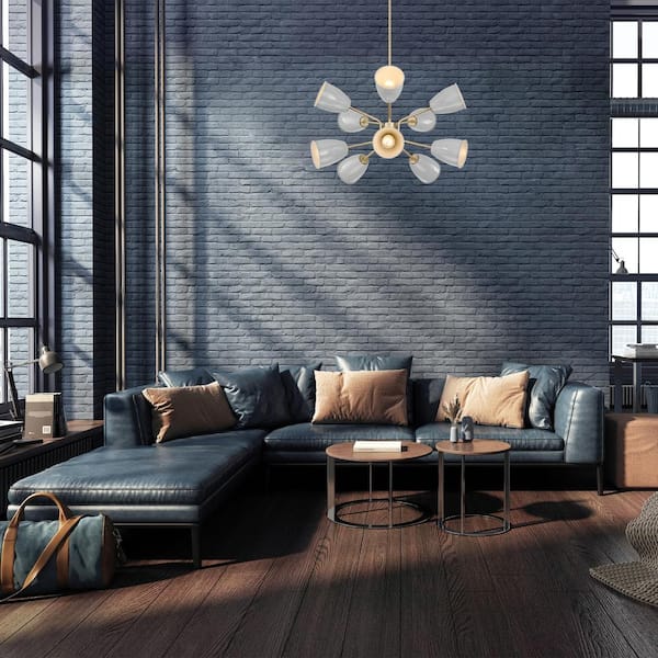 Biba 10-Light Brushed Gold Transitional Tiered Chandelier for Dining Areas with No Bulbs Included