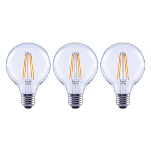 100- -Watt Equivalent G25 Dimmable Globe Clear Glass Edison Filament LED Light Bulb Soft White (3-Pack)