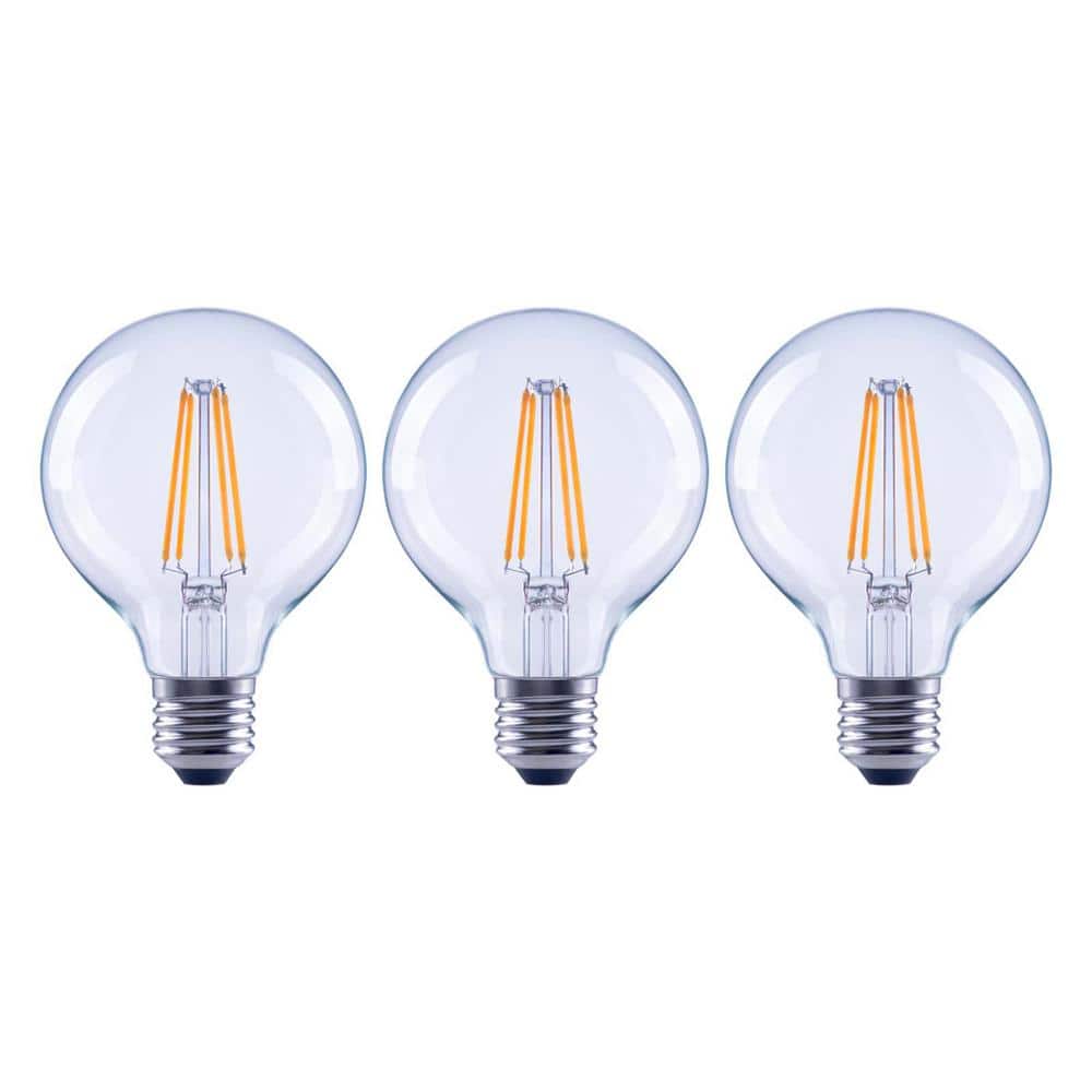 100-Watt Equivalent G25 Dimmable Globe Clear Glass Filament LED Vintage Edison Light Bulb Daylight (3-Pack) price history on PriceWatchPro