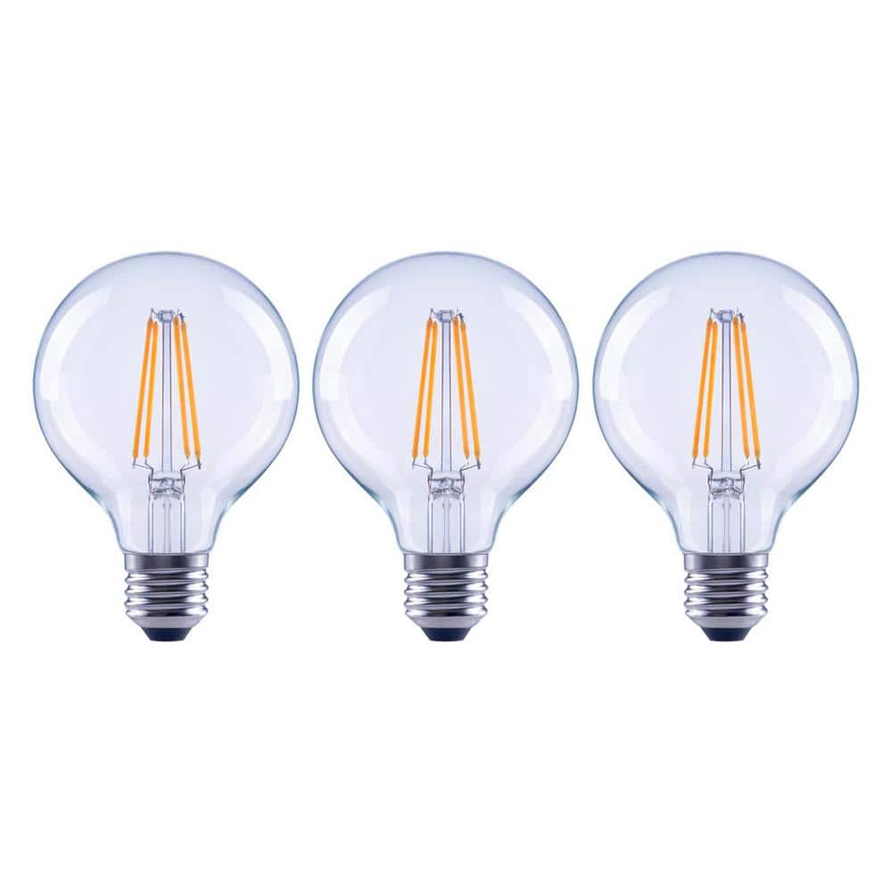 Photos - Light Bulb Ecosmart Fire 100- -Watt Equivalent G25 Dimmable Globe Clear Glass Edison Filament LED L 