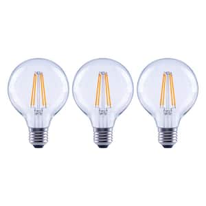 100-Watt Equivalent G25 Dimmable Globe Clear Glass Filament LED Vintage Edison Light Bulb Daylight (3-Pack)