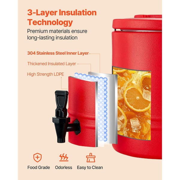 SKYSHALO 8 Gal. Insulated Beverage Dispenser, Thermal Hot