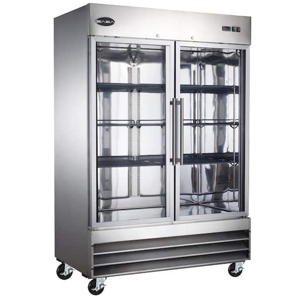 SABA 47 cu. ft. Two Glass Door Commercial Reach In Upright Freezer in Stainless Steel