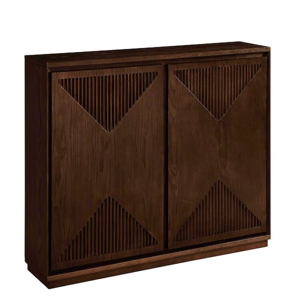 39 in. W x 9.25 in. D x 32.48 in. H Bathroom Dark Brown Linen Cabinet