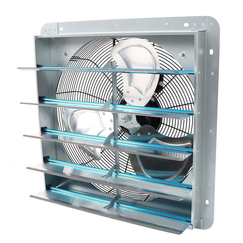Galvanised Steel Finish Electric Wall Mount Shutter Exhaust Fan ...