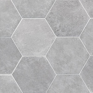 Dakota Base Gray Hexagon 7.87 in. x 9.45 in. Matte Porcelain Tile Sample