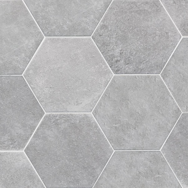 MOLOVO Dakota Hexagon 7.87 in. x 9.45 in. Matte Base Gray Porcelain Floor and Wall Tile (10 sq. ft./Case)