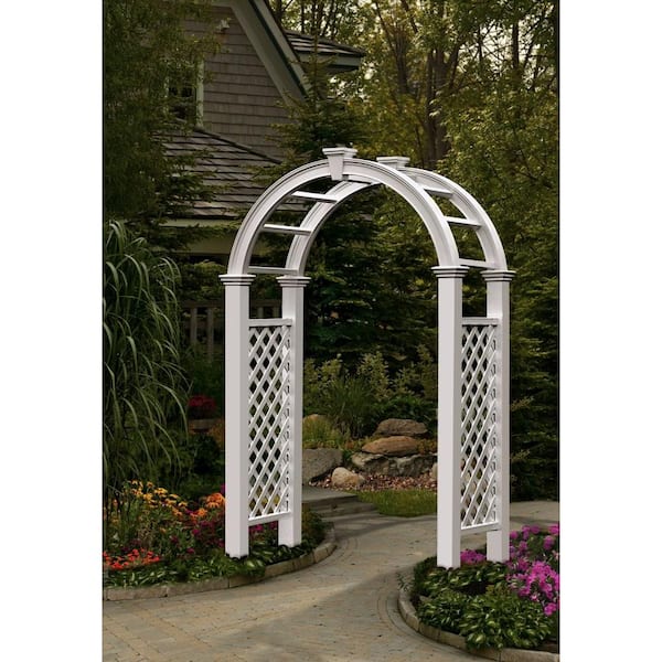 60"L x 28"W x 102"H Nantucket Legacy Vinyl Arbor, White VA84250