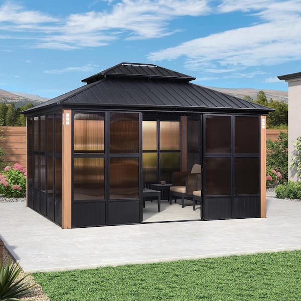 Reviews for PURPLE LEAF 12 ft. X 14 ft. Sunroom Hardtop Gazebo Solarium