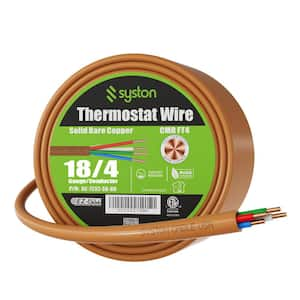 20 ft. 18/4 Brown Solid Bare Copper CMR/CL3R Thermostat Wire