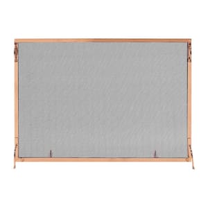 50 in. L Copper 1-Panel Modern Flat Fireplace Screen