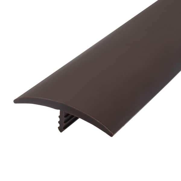 1-1/2 in. Dark Brown Flexible Polyethylene Center Barb Hobbyist Pack Bumper Tee Moulding Edging 12 ft. long Coil
