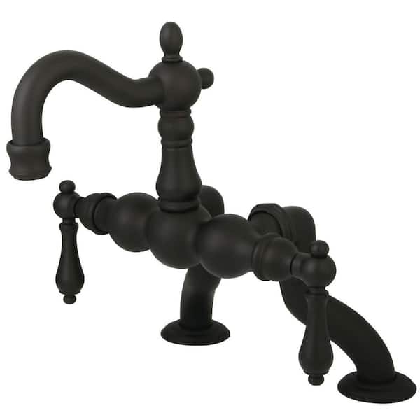 Kingston Brass Vintage 2-Handle Deck-Mount Clawfoot Tub Faucets in Oil Rubbed Bronze