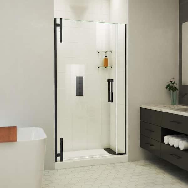 DreamLine Ascend 41 in. W x 72 in. H Pivot Frameless Shower Door in Matte Black