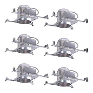 H7 6 in. Aluminum Recessed Lighting Housing for New Construction Ceiling, Insulation Contact (6-Pack)