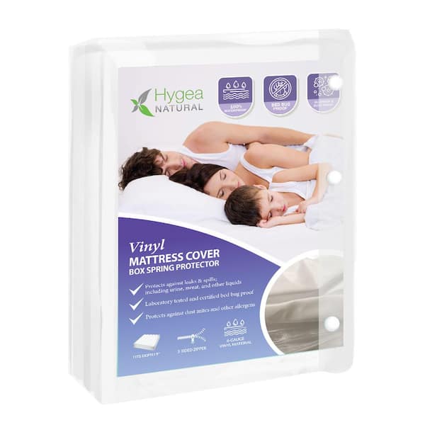 Waterproof Zippered Plastic Mattress Protector Encasement, Vinyl Mattress Cover Proof(Full)