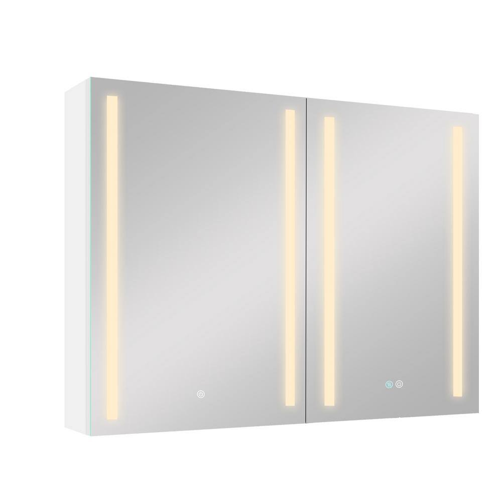 40 in. W x 30 in. H Rectangular White Aluminum Surface Mount Double