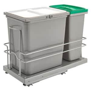 Gray Undermount Pull Out Trash Can Recycle Bin w/Soft-Close