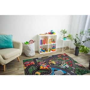 Town and Country Multicolor 4 ft. x 6 ft. Kids Activity Polyester Indoor/Outdoor Area Rug