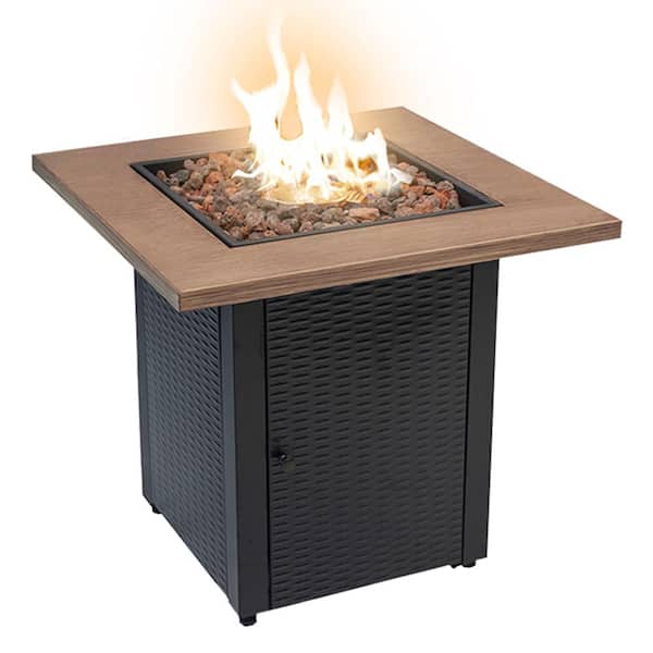 Square Outdoor Propane Fire Pit Table, Outdoor Lp Fire Pit