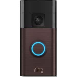 Wireless Hardwired Doorbell Camera with Motion Detection Head-to-Toe Video, Live View with Two-Way Talk, Venetian Bronze