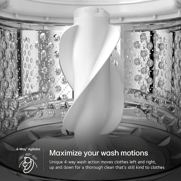 LG 4.8 cu.ft. SMART Top Load Washer in Alpine White with 4-way