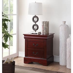 2-Drawer Antique Cherry Nightstand (H 24 in. x W 22 in. x D 16 in.)