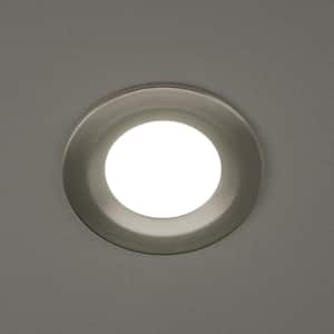 4 in. Adjustable CCT Integrated LED Canless Recessed Light Brushed Nickel Trim Kit 650 Lumens Kitchen Bathroom (4-Pack)