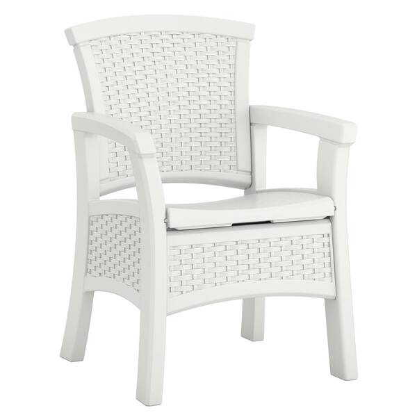 Suncast Elements Stationary Resin Outdoor Dining Chair With Storage