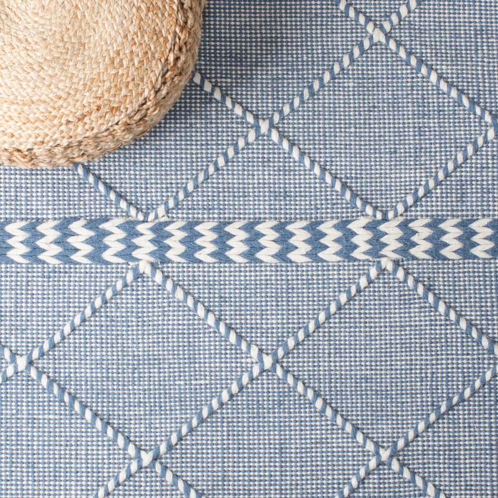 Casablanca Hand-Tufted Blue Wool Shag Rug 5' x 8'