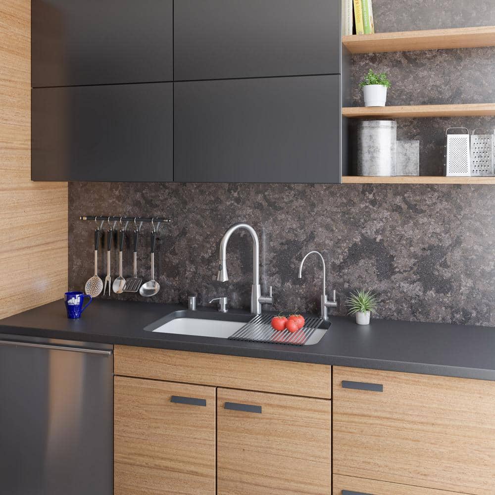 Brushed Stainless Steel Pull Down Kitchen Faucet with Spray