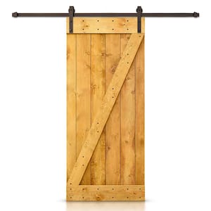 42 in. x 84 in. Colonial Maple Stained Pine Wood Interior Sliding Barn Door with Hardware Kit