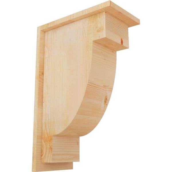 Ekena Millwork 8 in. x 14 in. x 22 in. Douglas Fir Alpine Rough Sawn Corbel with Backplate