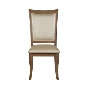 Harald Beige Leatherette and Gray Oak Side Chair (Set of 2)