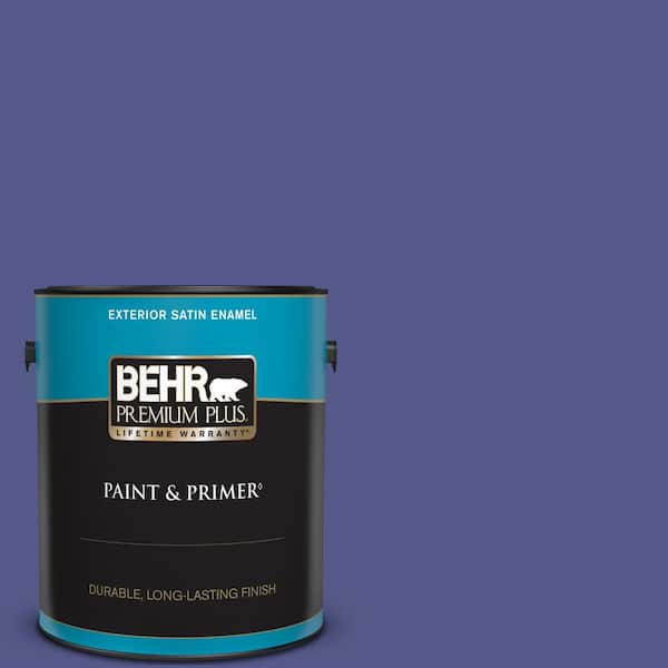 BEHR PREMIUM PLUS 1 gal. #620B-7 Wild Elderberry Satin Enamel Exterior Paint & Primer