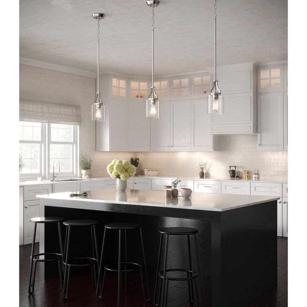 Lassiter Brushed Nickel Clear Glass Mini-Pendant Light