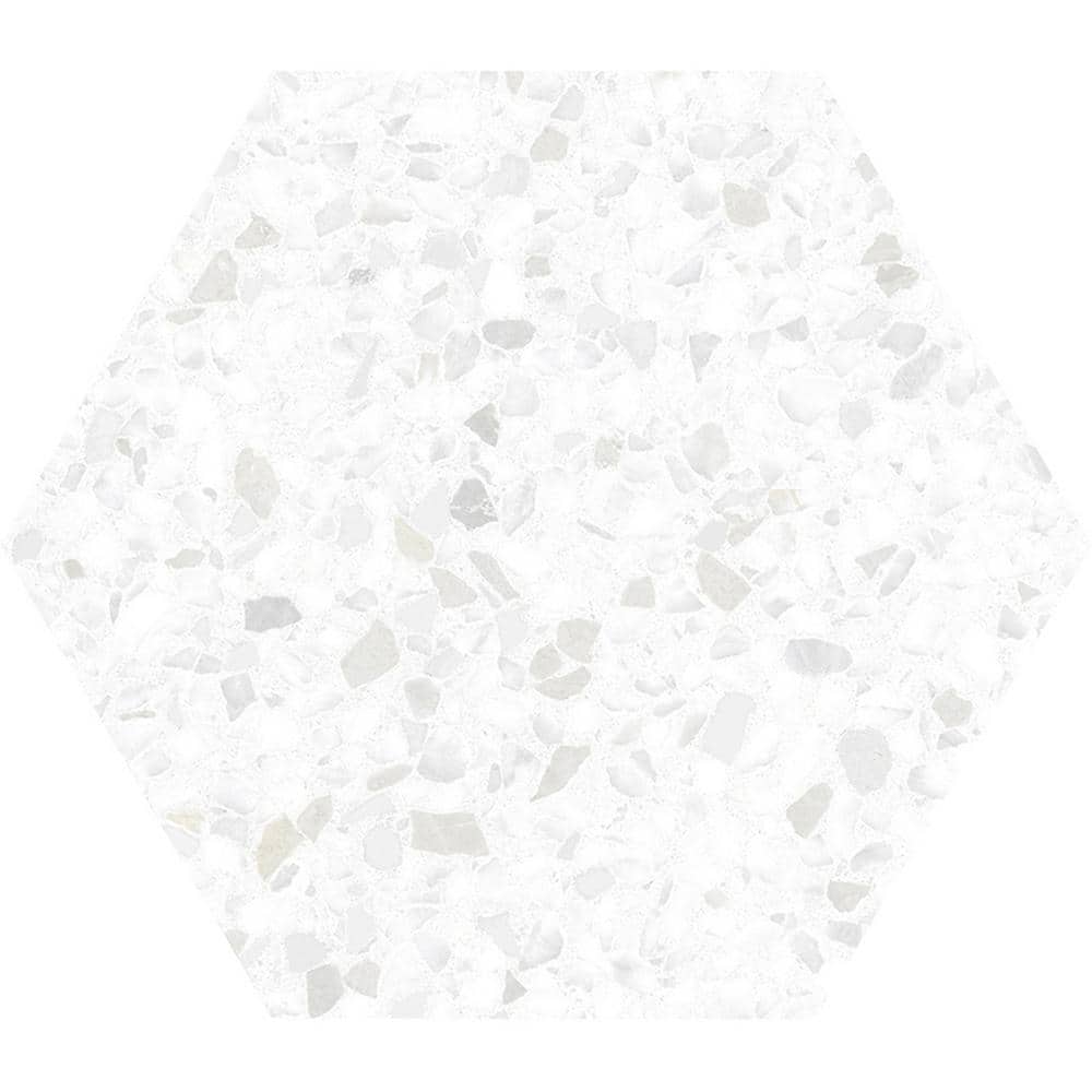 Terra Mia Matte White Hexagon Porcelain Wall and Floor Tile