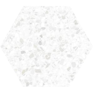 Terra Mia 8.1 in. x 9.25 in. Matte White Porcelain Hexagon Wall and Floor Tile (9.93 sq. ft./case) (25-pack)