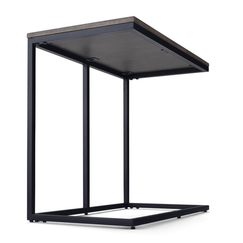 Ward 28" Warm Gray Solid Mango Wood & Metal Industrial C Side Table
