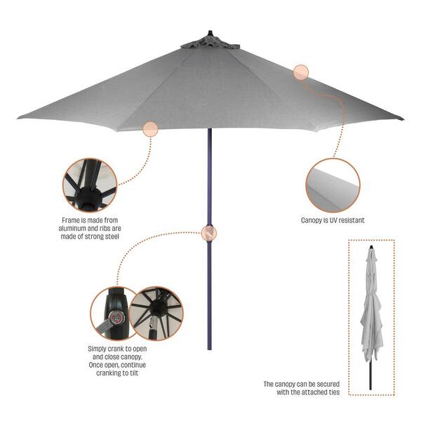 hampton bay 10 ft. aluminum auto-tilt market outdoor patio umbrella 10Ft Lighted Table with Tilt and Crank for Garden,Deck,Backyard,Pool Light Blue : Patio, Lawn & Garden Foot Patio Umbrellas by Pure Garden Hampton Bay 10 ft. Aluminum