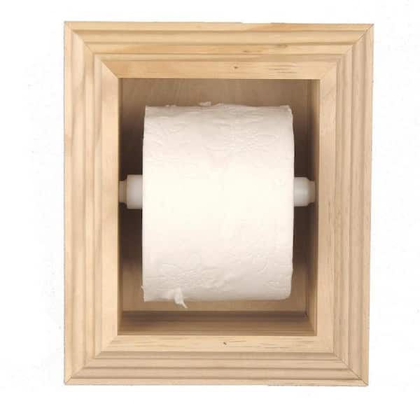 WG Wood Products Tripoli Recessed Solid Wood Toilet Paper Holder in Unfinished Wood