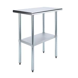 18 in. x 30 in. Stainless Steel Kitchen Utility Table with Adjustable Bottom Shelf