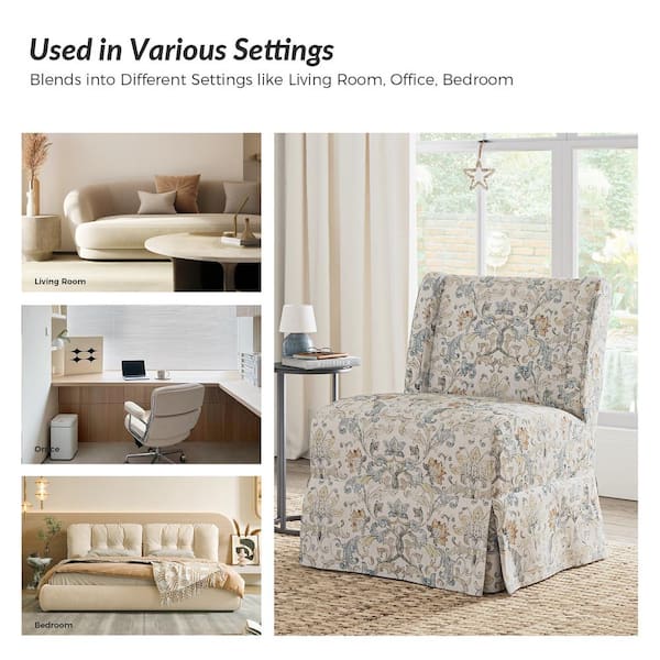 JAYDEN CREATION Elia Transitional Damask Upholstered Slipper Chair