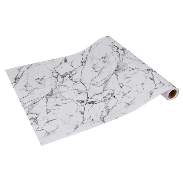 Marble 18 in. D x 240 in. L Non-Adhesive Non-Slip Drawer and Shelf Liners Jumbo Roll