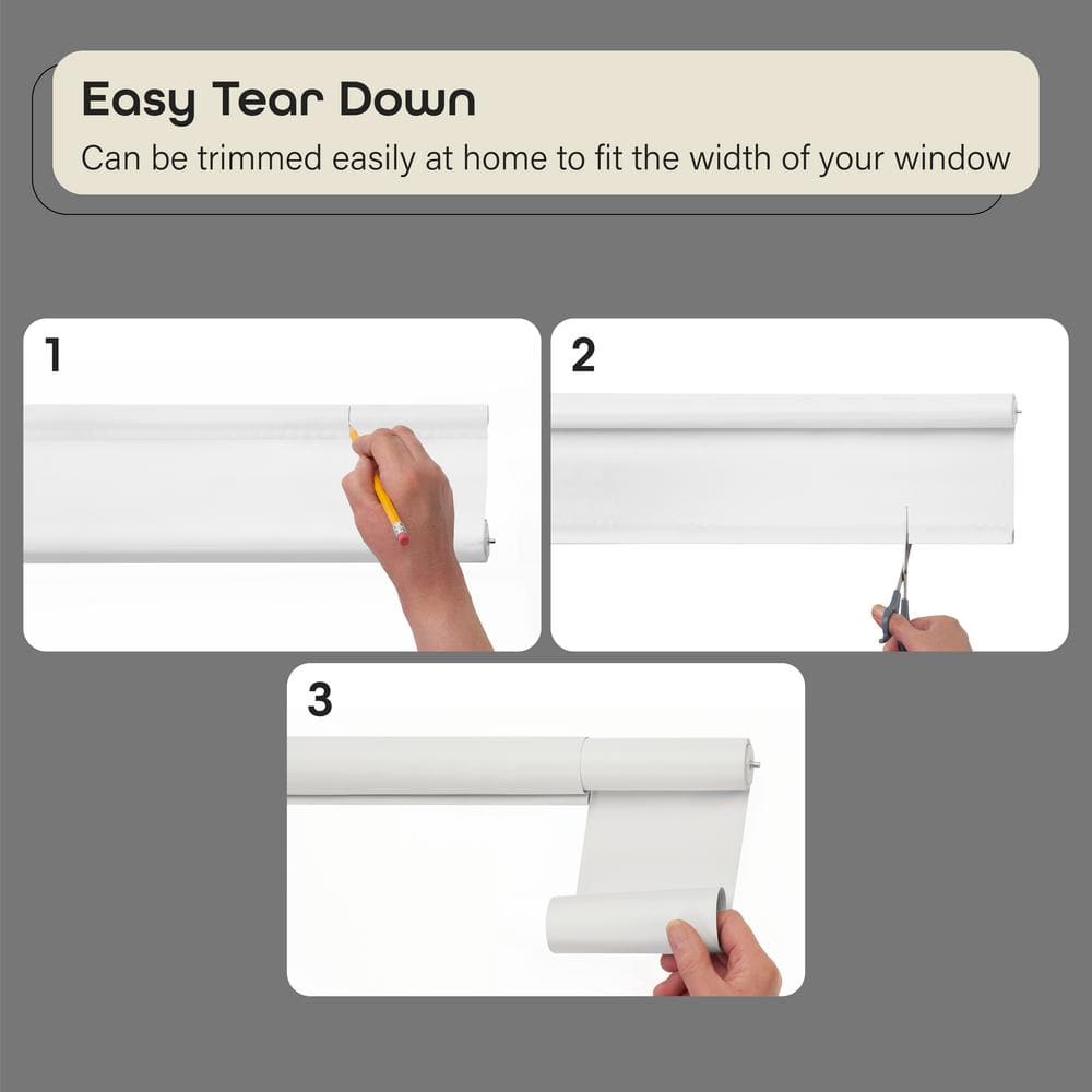 White Cordless Vinyl Room Darkening Window Shade