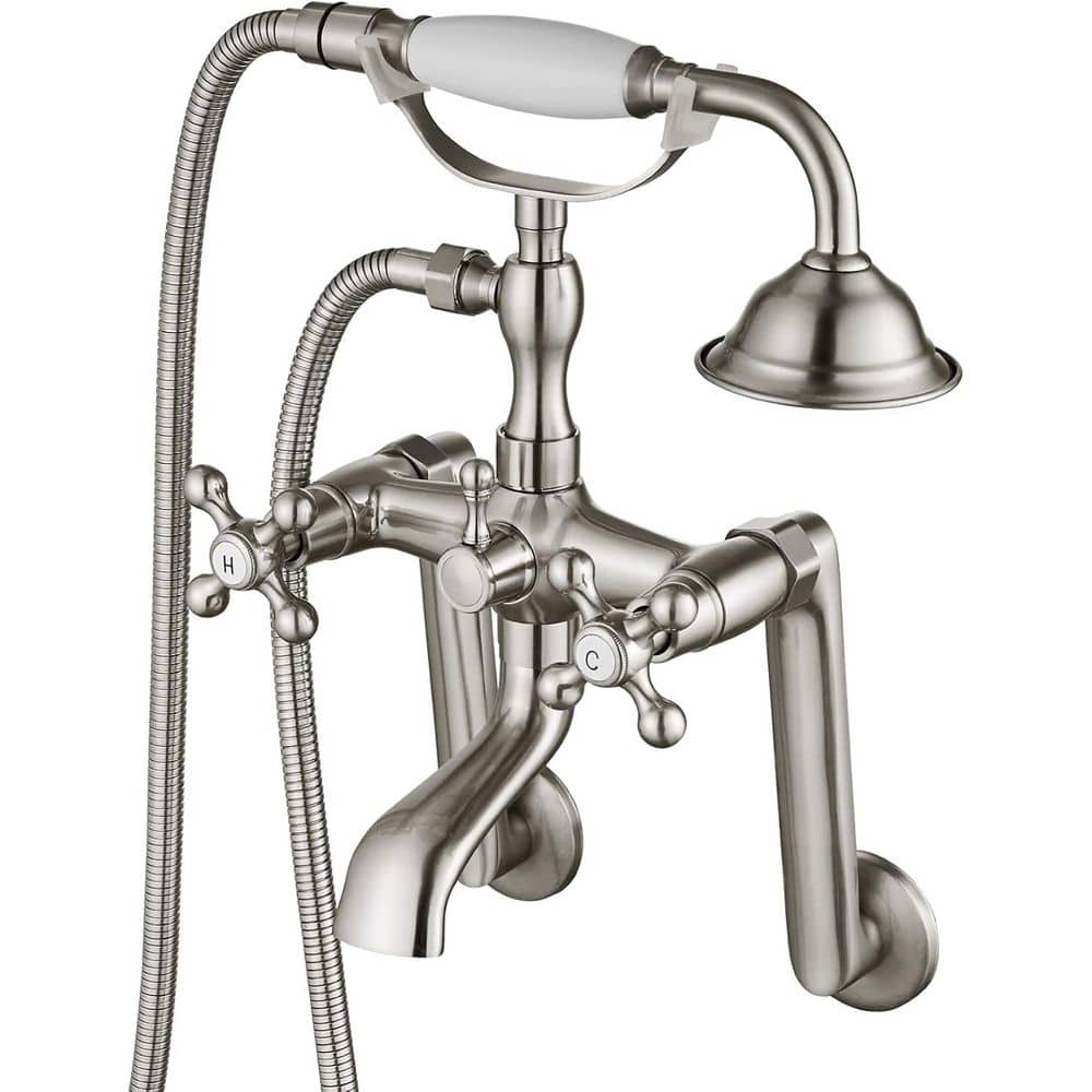 Single-Handle Claw Foot Tub Faucet with 6 in. Center Adjustable Swing Arms 