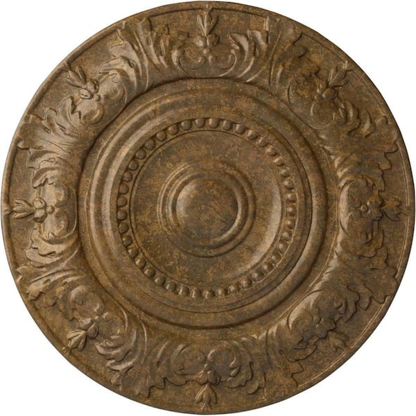Ekena Millwork 20-7/8 in. x 1-1/4 in. Biddix Urethane Ceiling Medallion (Fits Canopies upto 7-1/2 in.), Rubbed Bronze