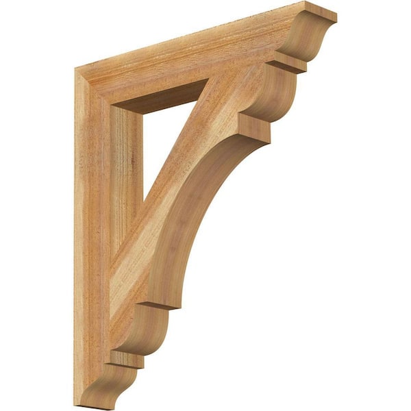 Ekena Millwork 4 in. x 28 in. x 24 in. Western Red Cedar Olympic Traditional Rough Sawn Bracket